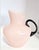 1920s Antique Pink French Opaline Glass Pitcher, Applied Black Glass Handle For Sale - Image 5 of 11