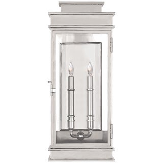 Chapman & Myers for Visual Comfort Signature Linear Lantern Tall in Polished Nickel For Sale