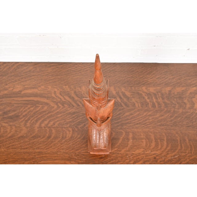 Mid 20th Century Vintage Hand-Carved Teak Thai Theppanom Sculpture For Sale - Image 5 of 10