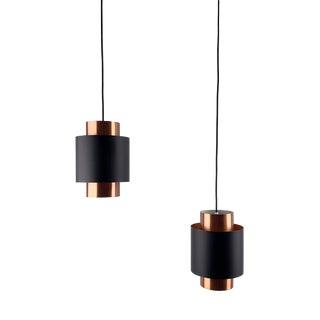 Mid-Century Modern Model Tunika Pendant Lights by Jo Hammerborg for Fog & Morup, Denmark, 1960s, Set of 2 For Sale