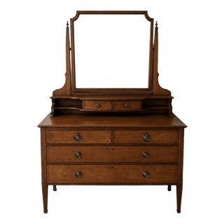 Dressing Table with Mirror in Wood For Sale