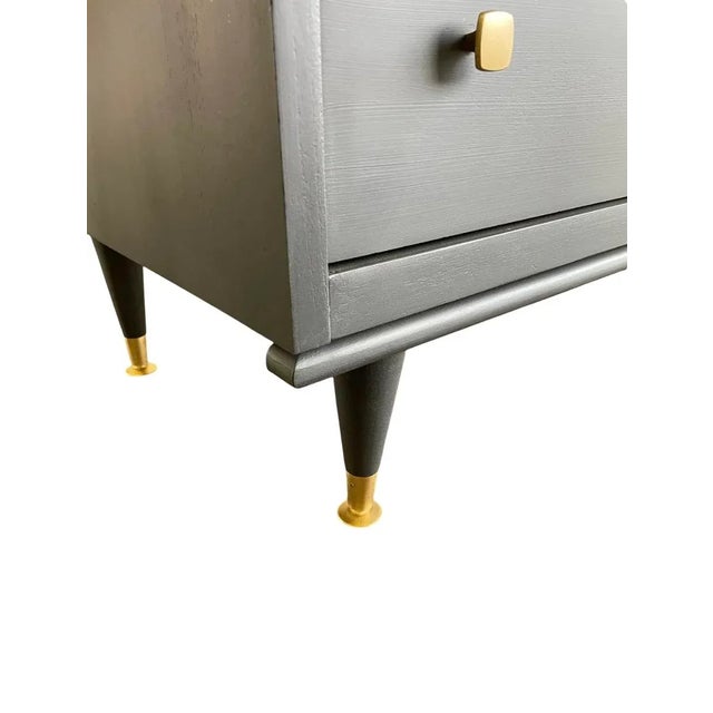 Mid-Century Modern 32" Mid-Century Modern Charcoal Bathroom Vanity With Vessel Sink For Sale - Image 3 of 5