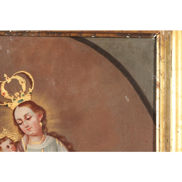 Mexican Our Lady of Mercy, Oil on Canvas, 19th Century For Sale - Image 3 of 16
