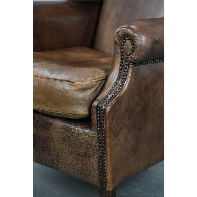 Vintage Club Chair in Sheepskin Leather For Sale - Image 13 of 18