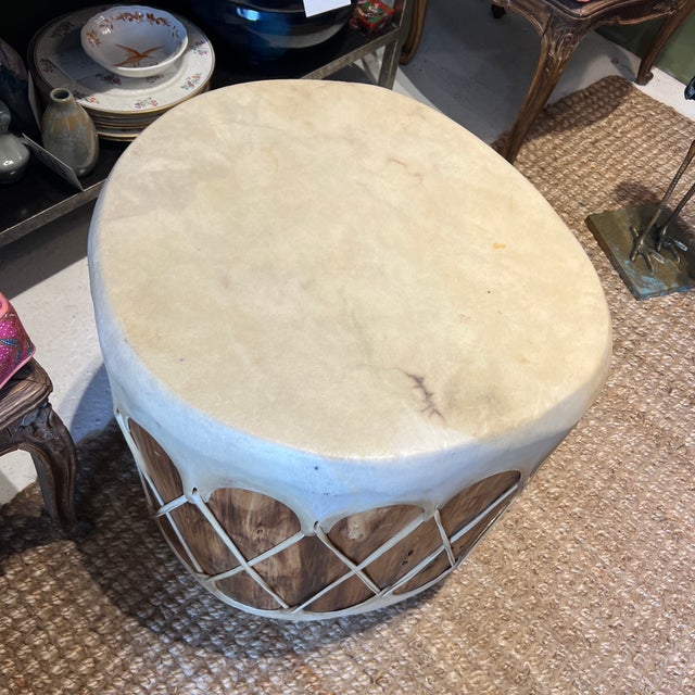 Native American Native American Drum Side Table For Sale - Image 3 of 7