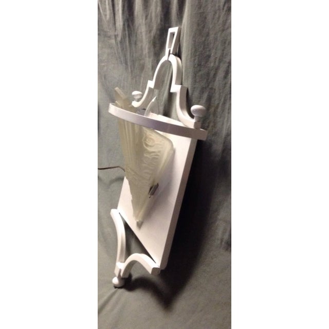 Mid-Century Modern Vintage Fine Art Lamps Portobello Road Collection White Sconces Wall Mounts 70s - a Pair For Sale - Image 3 of 10