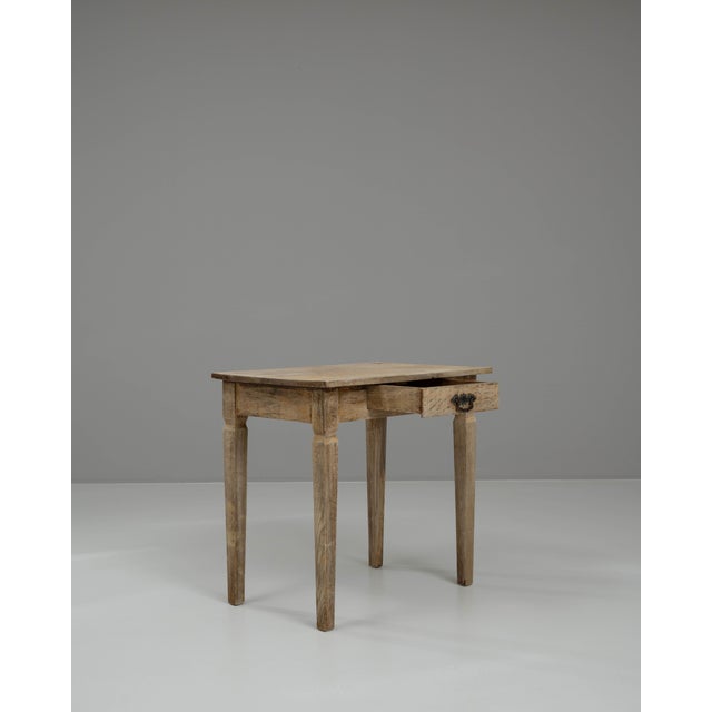 19th Century French Bleached Oak Side Table For Sale - Image 9 of 12