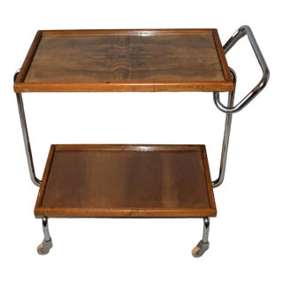 Antique Chrome Serving Table by Jindřich Halabala for Thonet, 1935 For Sale