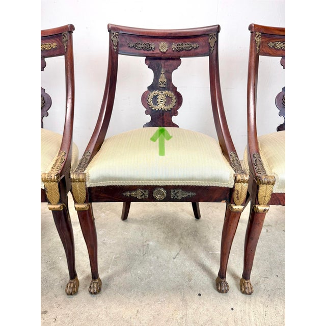 Antique French Empire / Directoire Mahogany Side / Dining Chairs Restored For Sale - Image 12 of 12