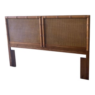 1970s Faux Bamboo Queen Size Headboard For Sale