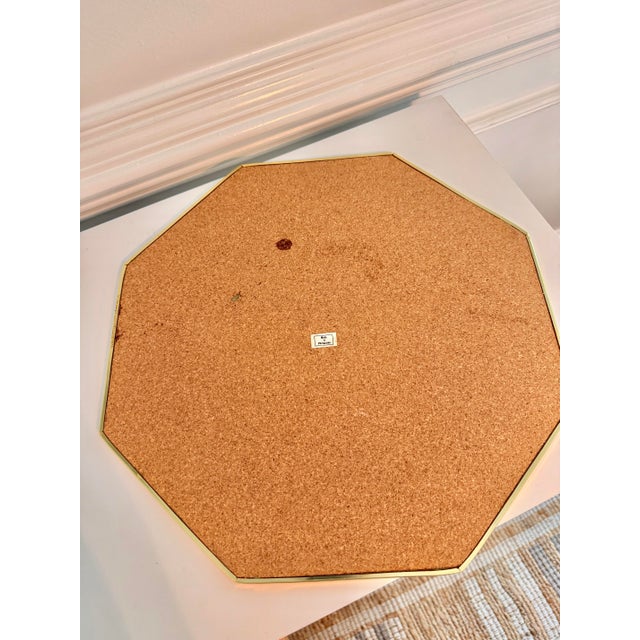 Contemporary 1970s Philippine Capiz Shell and Brass Octagonal Cocktail/Serving Tray For Sale - Image 3 of 5