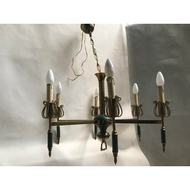 Art Deco Chandelier, 1950s For Sale - Image 15 of 18