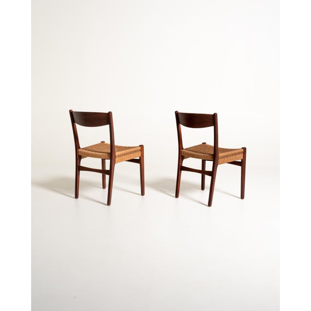 Wood Scandinavian Chairs with Rope Seats, 1960s, Set of 2 For Sale - Image 7 of 11