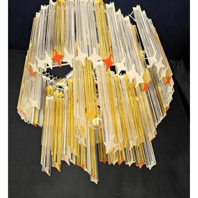 Vintage Chandelier with Quadrihedral Prism Glass from Murano, 2004 For Sale - Image 3 of 12