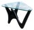 1950s Noguchi Style Biomorphic "Airplane" Side Table W/ Triangle Glass Top For Sale
