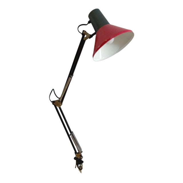 Vintage Red and Black Articulated Architect's Lamp, 1990s For Sale
