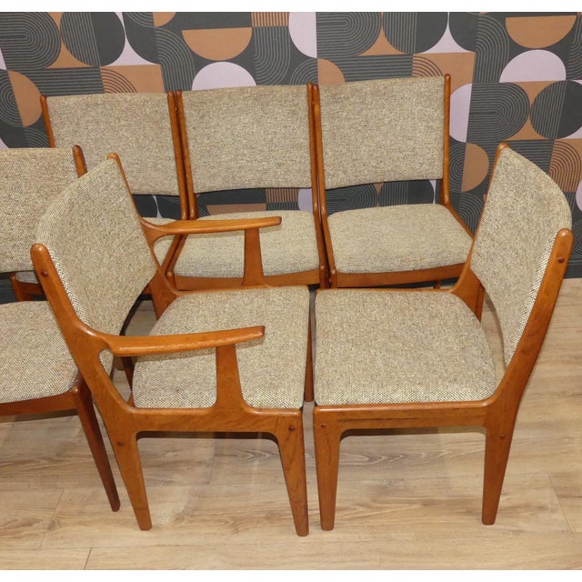 Vintage Teak Dining Chairs from IMHA, 1960s, Set of 6 For Sale - Image 4 of 18
