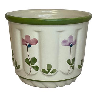 Vintage Hand Painted Portugal Floral Planter. For Sale