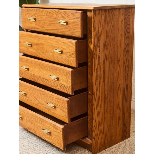 Oak Vintage Highboy For Sale In Los Angeles - Image 6 of 9