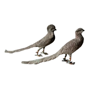 Mid-Century Pheasant Figurines Pair
