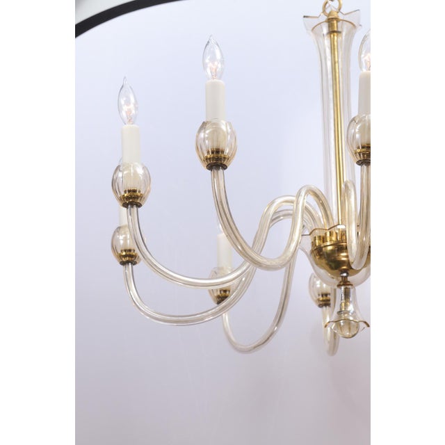 1960s 1960s 10-Light Venetian Glass Chandelier - Italy For Sale - Image 5 of 18