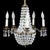 Vintage Italian Brass & Cut Crystal 5 Light Chandelier C1950 For Sale - Image 4 of 8