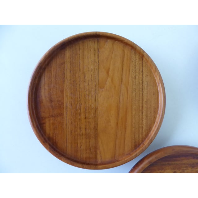 1960s Scandinavian Modern Digsmed Teak Rotating Lazy Susans, Denmark- Set of 3 For Sale - Image 11 of 11