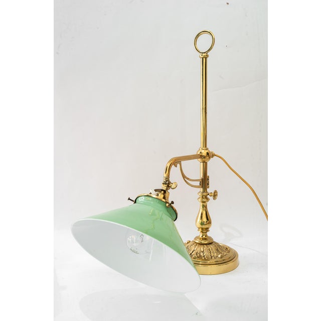 Art Deco Height-Adjustable Swivel Table Lamp with Opal Glass Shade, 1920 For Sale - Image 14 of 18
