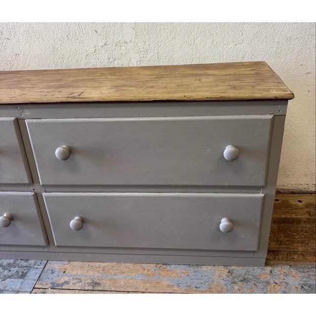 Gray Extra Large Bank of Drawers, For Sale - Image 8 of 9