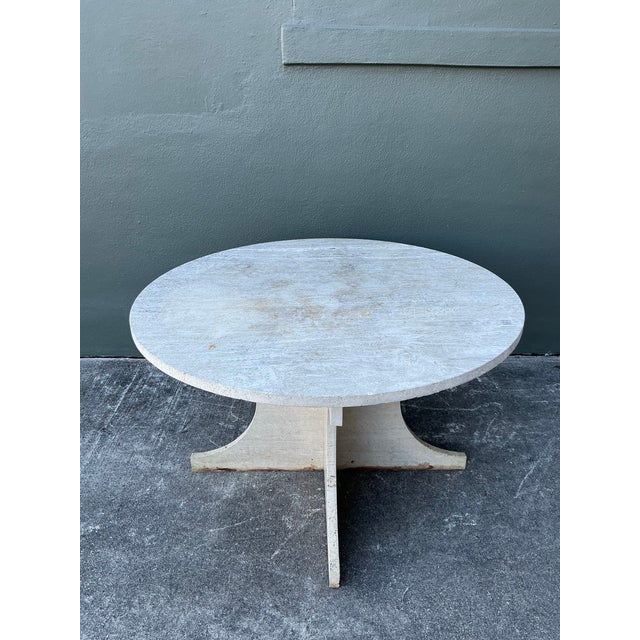 Late 20th Century Vintage Boho Travertine Center Hall Table For Sale - Image 5 of 11