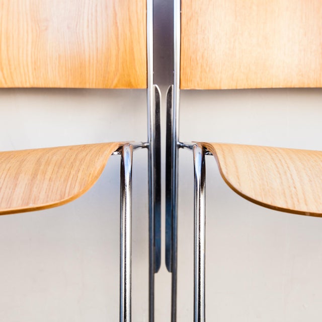 Vintage Restored David Rowland 40/4 Stacking Chairs in White Oak For Sale - Image 12 of 18