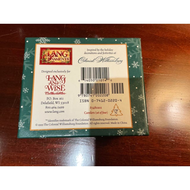 Williamsburg Restoration Inc. Williamsburg Caroler Christmas Ornaments - Set of 4 For Sale - Image 4 of 8