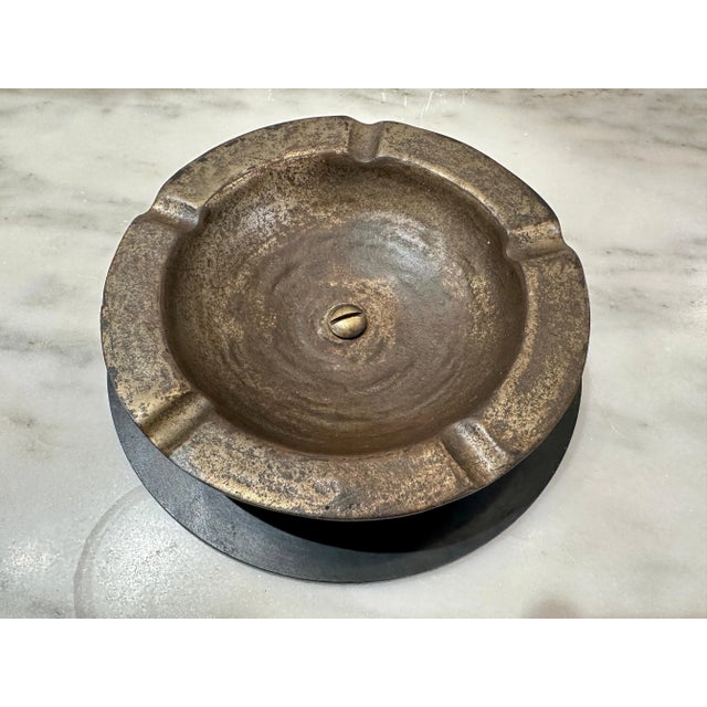 Metal Heavy Industrial French Iron Cigar Ash Tray For Sale - Image 7 of 7