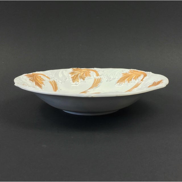 Mid 19th Century Large Antique Meissen Porcelain Relief Gilt Decorated Plate/Bowl (Germany, Mid 1800s) For Sale - Image 5 of 7