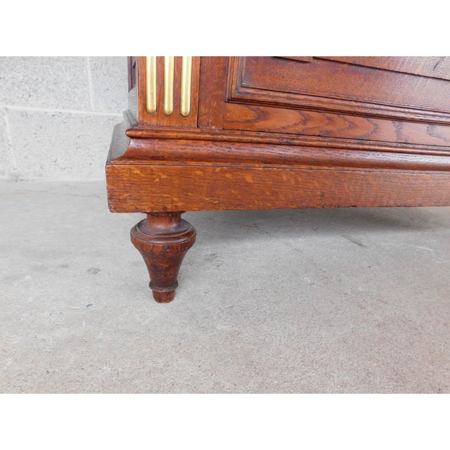 Antique Oak French Louis XVI Style Gilt Bronze Mounted Vitrine Display Cabinet For Sale - Image 10 of 18