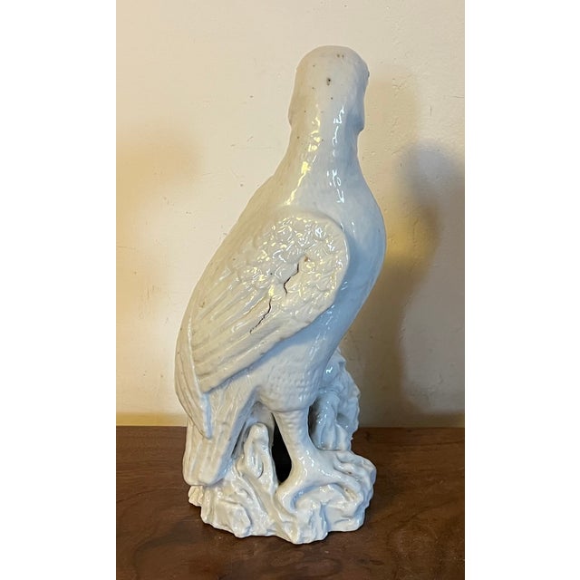 Ceramic Antique 18th Century Chinese Blanc De Chine White Porcelain Parrot For Sale - Image 7 of 18