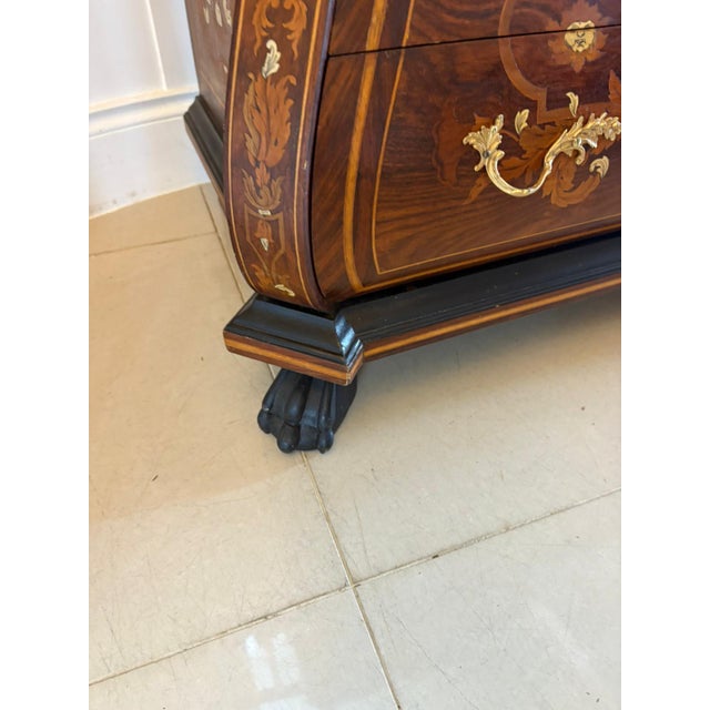 Antique Italian Marquetry Inlaid Burr Walnut Bureau Bookcase, 1920 For Sale - Image 4 of 18