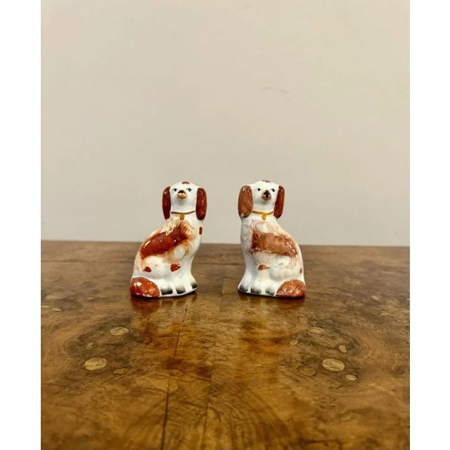 Late 19th Century Antique Victorian Miniature Staffordshire Dogs, 1880, Set of 2 For Sale - Image 5 of 6