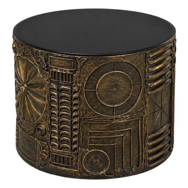 1960s Adrian Pearsall 24” Brutalist Drum Coffee Table For Sale