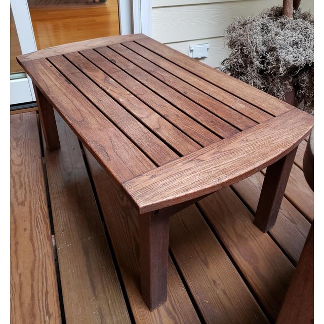 Vintage Kingsley Bate Teak Wood Slotted Indoor Outdoor Coffee Table