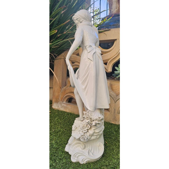 White Domenico Poloniato Large White Glazed Ceramic Figure of a Woman, Italy, Circa 1960 For Sale - Image 8 of 12