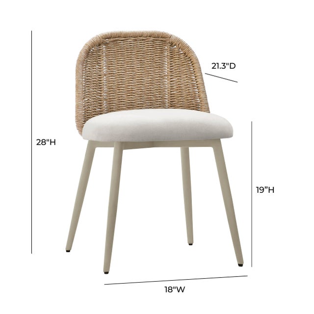 2020s Alexa Wicker Outdoor Dining Chair, Cream For Sale - Image 5 of 5
