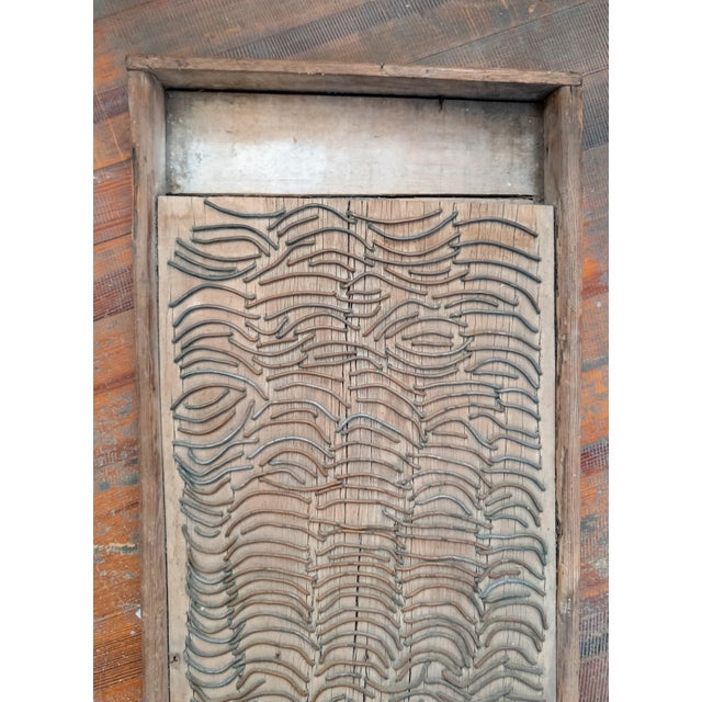 We are selling this extremely cool primitive wood and metal washboard. This washboard has overkill applied metal wires to...
