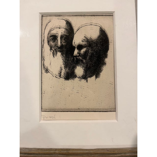 Mid 20th Century Harold W. Hogan Artist’s Proof Etching | Signed Original Figurative Print, Custom Framed For Sale - Image 9 of 9
