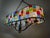 Large Italian Multicolor Hammered Glass and Wrought Iron Lamp, 1990s For Sale - Image 6 of 15