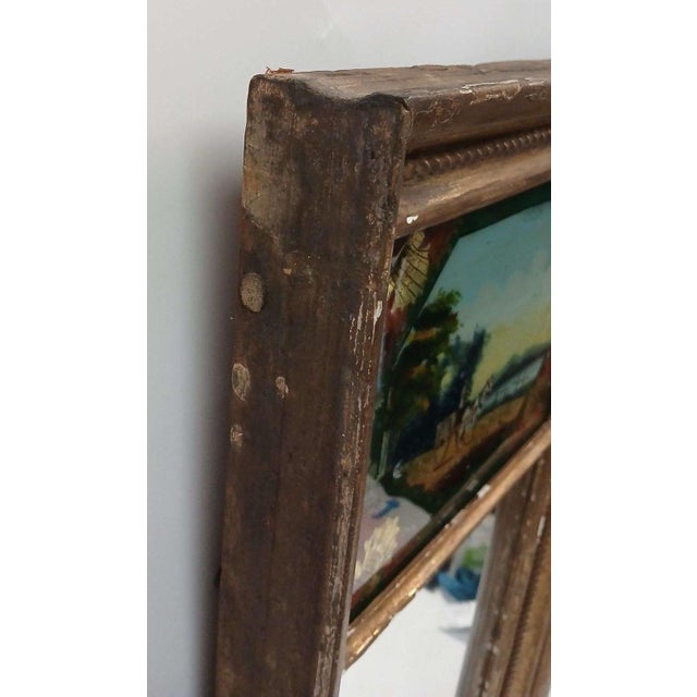 Antique Federal Giltwood Trumeau Mirror For Sale - Image 4 of 9