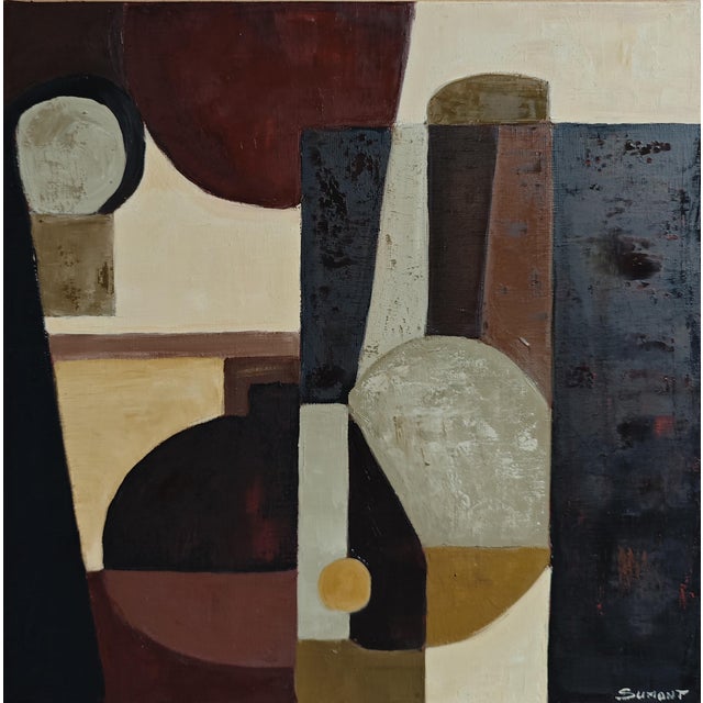 Ce Qui Affleure — Original Abstract Geometric Oil Painting, Framed by Sophie Dumont, 2026 For Sale - Image 6 of 8