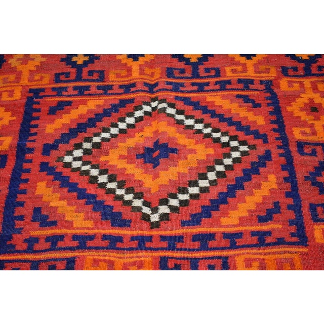 Islamic Vintage Afghan Sofreh Flatweave Wool Rug, 3'8''x3'9'' For Sale - Image 3 of 4