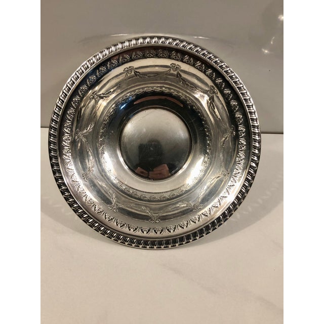 English Silver Condiment / Sauce Bowl With Saucer For Sale - Image 4 of 15