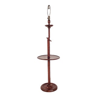 1920s English Floor Lamp With Tray, Vintage For Sale